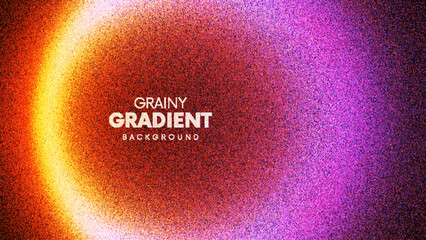Vibrant circular grainy gradient with shifted glowing light created from thousands of individual dots. Glowing grainy circular banner with soft film grain effect for promotional and marketing visuals