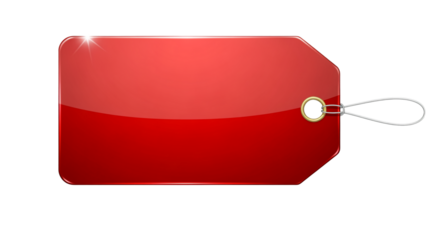 Blank Red Glossy Price Tag Label