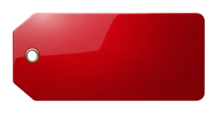 Red Glossy Price Tag with Eyelet