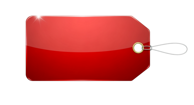 Blank Red Glossy Price Tag Label