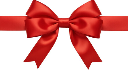 Elegant Red Ribbon Bow Transparent Background