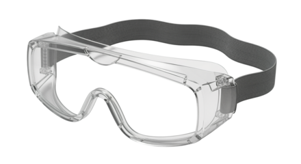 Clear Safety Goggles Isolated White Background