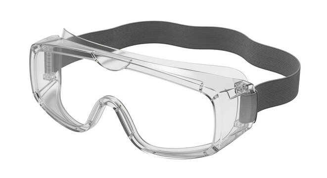 Clear Safety Goggles Isolated White Background