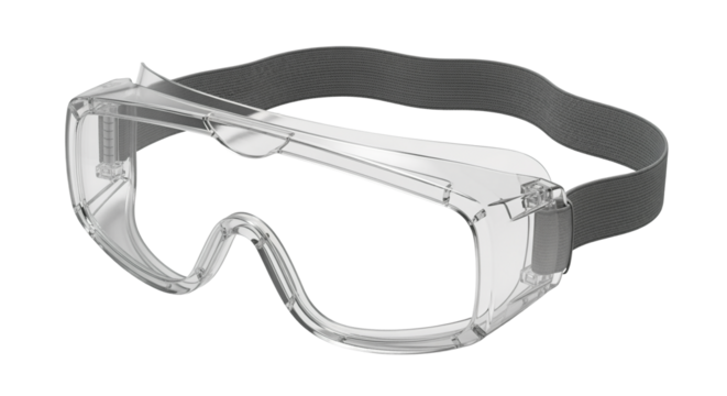Clear Safety Goggles Isolated White Background