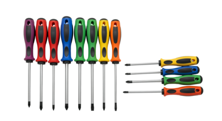 Colorful Screwdrivers Set Isolated on White