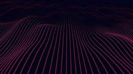 3D rendering of a soothing wavy line pattern in pink and purple hues. The pink lines dominate the design, creating a visually appealing and calming aesthetic