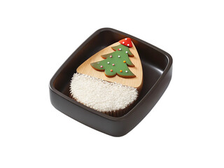 Christmas tree cookie dessert isolated on transparent background