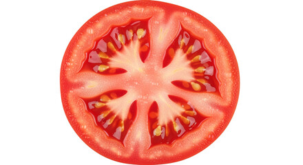 Fresh Ripe Tomato Slice White Background