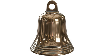 Shiny Golden Bell on White Background