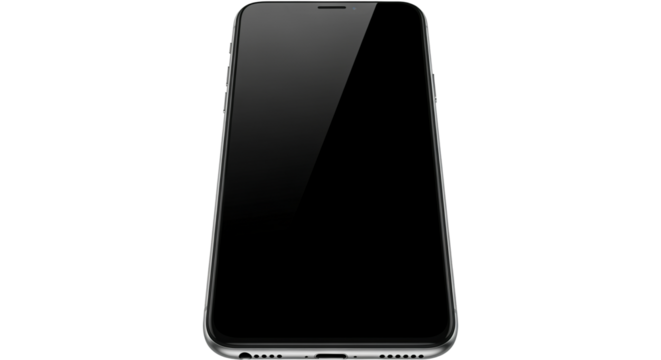 Modern Smartphone Blank Screen on White