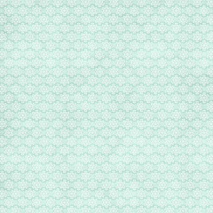 Seamless mint green background with delicate white lace heart snowflakes and subtle vintage texture—soft winter romantic pattern for wedding stationery, Christmas/Valentine cards, and wrapping paper.