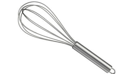 Stainless Steel Kitchen Whisk on White