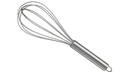Stainless Steel Kitchen Whisk on White