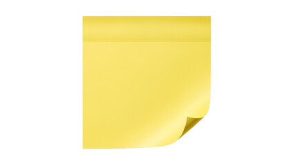 Yellow Sticky Note with Curled Corner