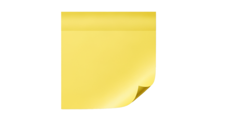 Yellow Sticky Note with Curled Corner