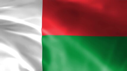 waving flag of madagascar malagasy national banner african island country republic