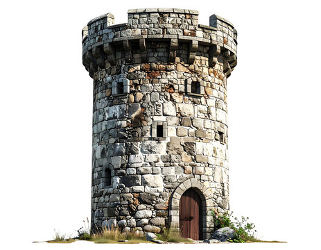 Ancient stone tower at entrance