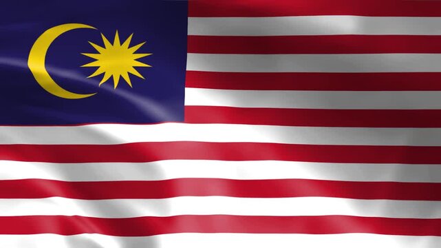waving malaysia national flag fabric texture symbol country identity asia patriotism