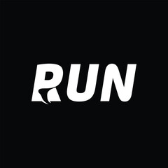 typography text font run logo design graphic vector