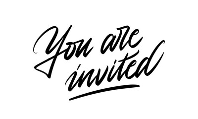 You are Invited Lettering Vector for Wedding Invitation Card