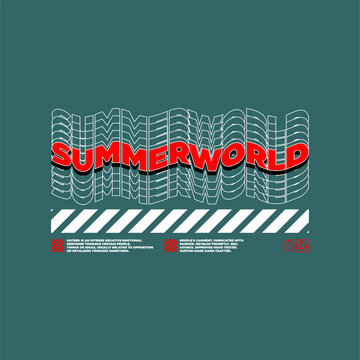 Naklejki summer world slogan simple vi...