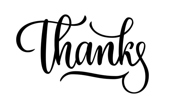 Thanks Handwritten Simple Calligraphy Lettering Vector