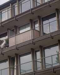 Fototapeta premium balcony rows of a residential building from 1950