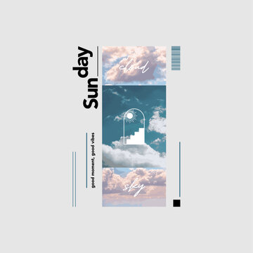 Naklejki sunday slogan simple vintage ...