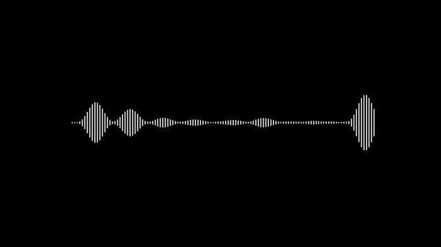 Abstract Digital Music Frequency Spectrum Animation on Black Background, Seamless 4K Audio Equalizer Visualization, Dynamic Sound Wave Lines for DJ, VJ, and Video Motion Design
