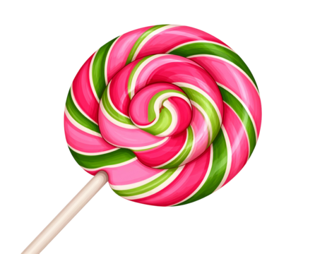 Swirled Lollipop on a Stick - Close-up