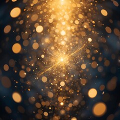 Abstract Christmas golden background with effect bokeh for design. 
