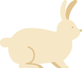 Flat Illustration of White Rabbit Bunny Animal