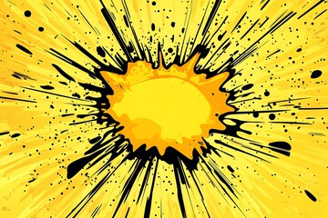 Comic background with yellow and black starbursts, evoking a sense of excitement