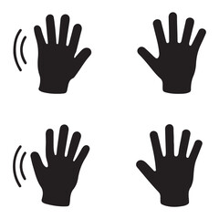 Set of hand hello icons vector