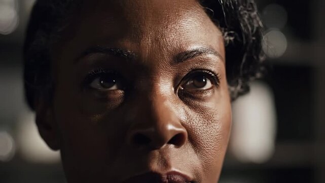 Intense Gaze: Portrait of a Determined Woman