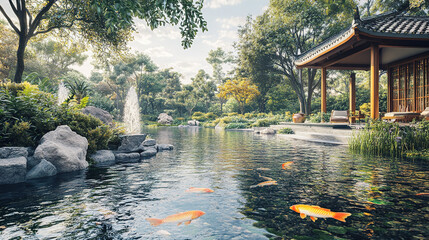 The gentle rustling of leaves and the splash of fish in the lake create a calming soundtrack. What do you do to fully immerse yourself in this natural retreat?