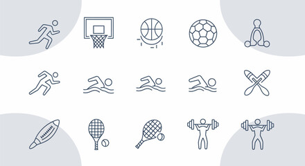 Collection of Sport Icons Representing Various Athletic Activities.