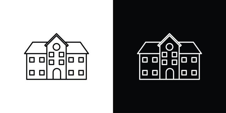 Campus icons vector. doodle. on a white background.