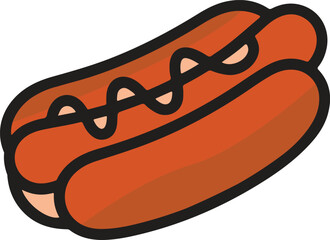 Hot dog vector illustration isolated on transparent background