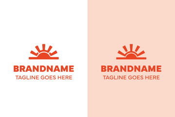 Letter W Sunrise Modern Logo Set, symbolizing warmth, growth, and new beginnings