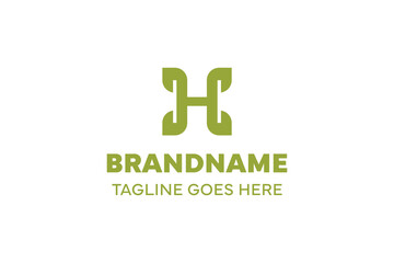 Letter H Leaf Simple Logo, symbolizing nature, growth, and harmony