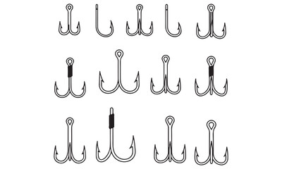 Fishing & Diving Silhouette Vector Bundle: Fisherman, Fish Hooks, Scuba Divers, and Nature Scenes Graphics