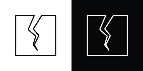 Crack icons vector. doodle. on a white background.