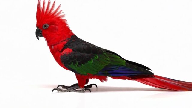 Coloured parrot on white background