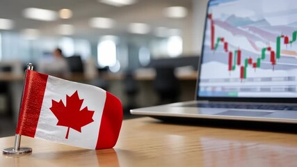 Financial analysis with Canadian market data in a modern office setting during daytime hours - Powered by Adobe
