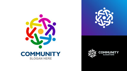 Community Logo Design. People community logo vector design illustration. Group Logo Business. Human community icon design template or web