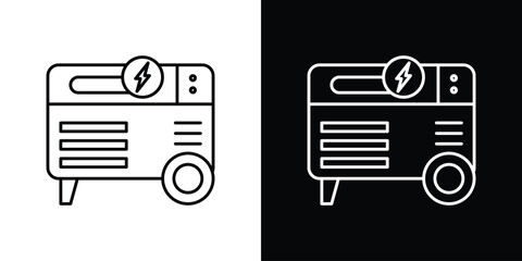 Electric generator icons vector. doodle. on a white background.