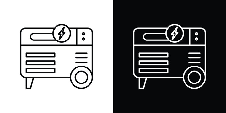 Electric generator icons vector. doodle. on a white background.