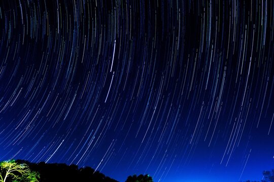 night sky with stars startrail