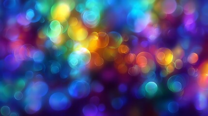 Panoramic abstract wallpaper with colorful bokeh lights, soft glowing background for digital art, web design, and creative projects